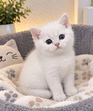 Britisch Kurzhaar Kitten   schneeweißer Junge
