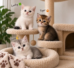 6 süße BKH BLH-Mix Kitten suchen ein liebevolles Zuhause