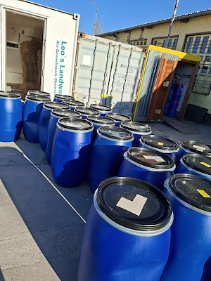 200 L Wassertonne Fass lebensmittelecht blau   15  