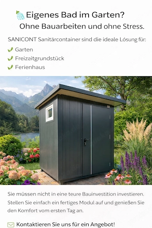 Gartenbadezimmer. 