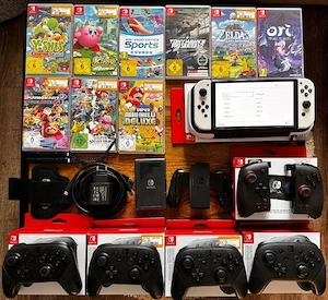 Nintendo Switch OLED weiß, ausgezeichneter Zustand, Rechnung, Zubehörpaket