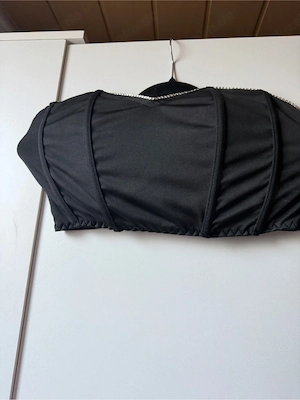 SHEIN Corsagen Top in Größe M in Schwarz mit Glitzersteinen