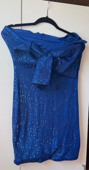 SHEIN Pailettenkleid, Schleife in Blau in der Größe M Partykleid