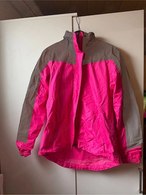 Crane Regenjacke in Pink und Silber in der Größe S