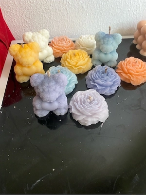 Bärchen-Standkerze Handgemacht
