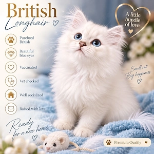 bkh kitten reinrassig 2mal geimpft Whiskas blau, Schnee point rote Getiegert 