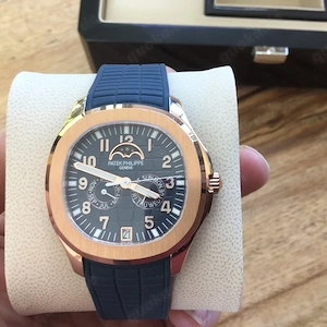 Elegante Automatik-Uhr in Roségold-Optik mit Jahreskalender & Mondphase, neuwertiger Zustand