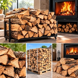 Trockenes Brennholz   1 Palette   1000 kg   für Kamin & Holzofen