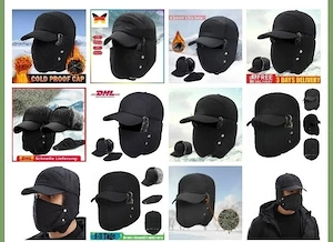 Wintercap Kälteschutz Ohrwärmer Wintermütze Mütze mit Mundstücke Ohrenklappen 