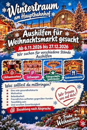 Aushilfen für den Weihnachtsmarkt