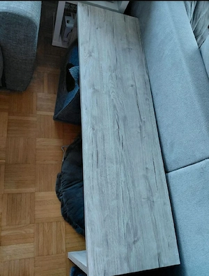 Lange Sitzbank in Eichenoptik Grau