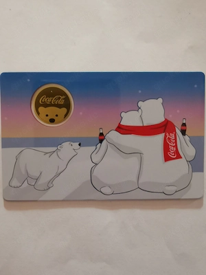 Goldmünze in Coincard "Coca-Cola Eisbär" .999 Gold, 1 1000 oz Auflage nur 50.000 Stück!