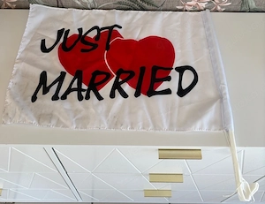 hochzeit autofahnen 