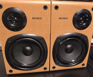 Sony SS-CCP1 Regallautsprecher Paar 2.0 6 Ohm verkabelt Holz Braun Schwarz