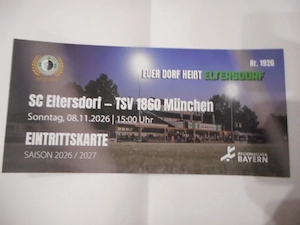 Ticket Regionalliga  Bayern SC Eltersdorf -1860 München Ticketnummer 1926 