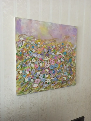 Leinwand Handarbeit "Blumen Karneval"
