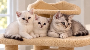 Zwei Ragdoll-BKH-Mix-Kätzchen mit blauen Augen suchen ein liebevolles Zuhause.