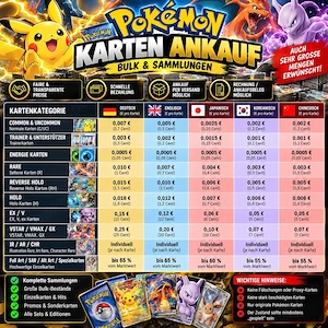 Pokémon Karten Ankauf   Bulk & Sammlungen DE   EN   JP   KR   CN
