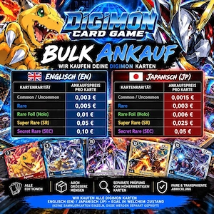 Digimon Karten & Sammlungen gesucht   Bulk EN   JP