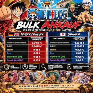 One Piece Card Game Karten Ankauf   Bulk & Sammlungen EN   JP