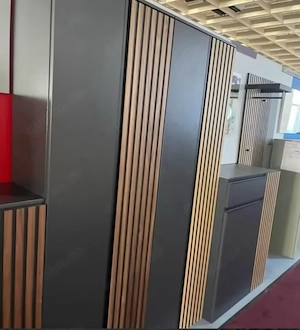 Garderobe Flurmöbel Schuhschrank Kommode Graumetallic  Holz