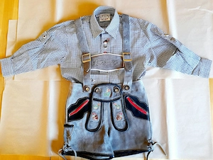 Trachten-Set = Lederhose+Trachtenhemd Größe 92 ungetragen
