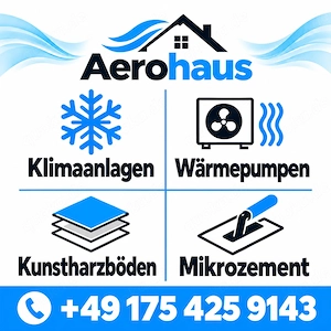 Klimaanlagen, Wärmepumpen, Epoxidharzböden & Mikrozement   Montage & Ausführung