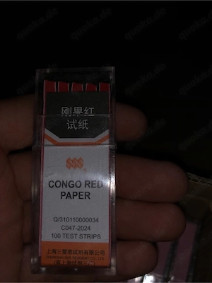 Kongorot-Testpapier (Congo Red Paper)