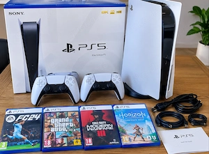  PS5 + 2 Controller + Spiele   Hervorragender Zustand