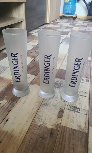 Glas Weißbiergläser Groß Erdinger 3Stk Set. Bardeko