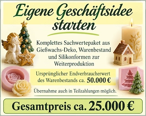 Gießwachs-Deko mit Formen   komplettes Sachwertepaket für eigene Geschäftsidee