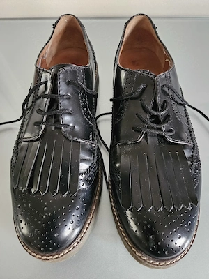Neuwertig! GABOR Damen Leder Schuhe Größe 40 Budpester Stil Fransen Schnürschuhe Klassiker!