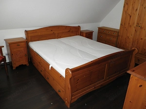 Landhaus Style Doppelbett, 4 Schübe, 2 Lattenroste, Liegfl. 180x200
