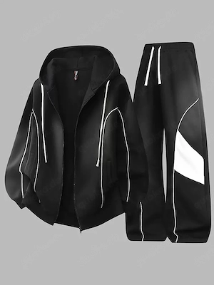 Stylischer schwarzer Trainingsanzug   Hoodie & Jogginghose