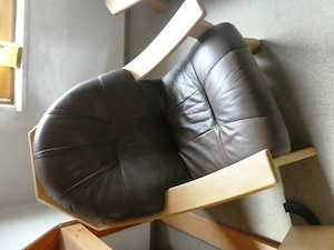 1er Sessel 2er und 3er Sofa Leder Gestell Eiche mit 2 Eichetische Bild 4