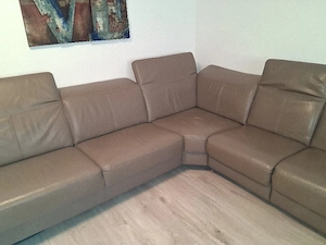Eckcouch Volllleder braun