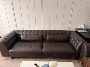 Echtleder Sofa Garnitur 2-Sitzer + 3-Sitzer braun   nur Abholung