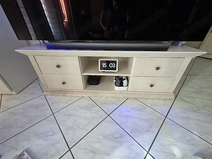 Massivholz TV Board weiss