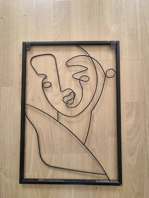    Line-Art Wandbild Frau   Metallrahmen   50   35 cm Bild 2