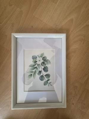    Blumenbild im weißen Rahmen   32   22 cm