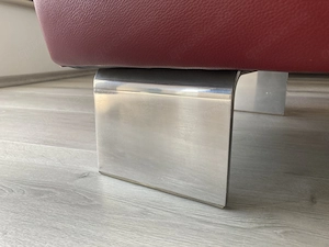 Schillig Ledercouch Ecksofa mit Ottomane + Hocker Bild 9