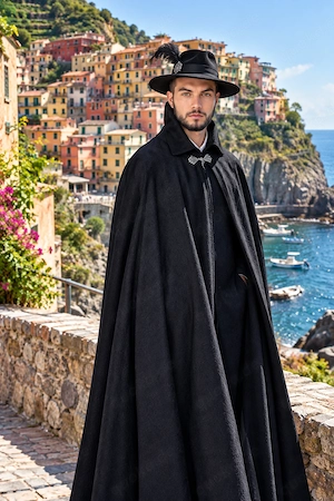 Tabarro Italy Cloak New in Venice Wool Handworking 