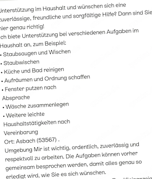 Haushaltshilfe gesucht in Asbach?