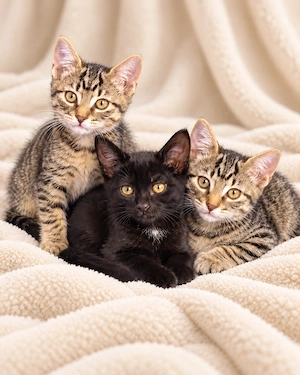 Mehrere Kitten abzugeben - Getigert - Schwarz