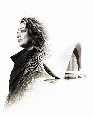 HKD S54 K0504   Zaha Hadid   Kunstdruck A2 Pearl