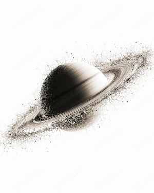 HKD S55 K0508   Die zerberstenden Bänder (Saturn) I   Kunstdruck A2 Pearl