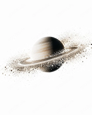 HKD S55 K0507   Die zerberstenden Bänder (Saturn) II   Kunstdruck A2 Pearl
