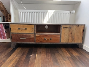 vidaXL TV-Möbel, Massivholz, Vintage, TV-Halterung, TV-Schrank 200  