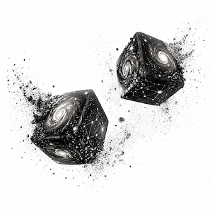 HKD S75 K0625   Kosmische Würfel im leeren Raum   Kunstdruck A2 Pearl