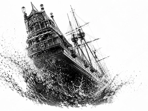 HKD S78 K0645   Die Welle des Stapellaufs   Kunstdruck A2 Pearl